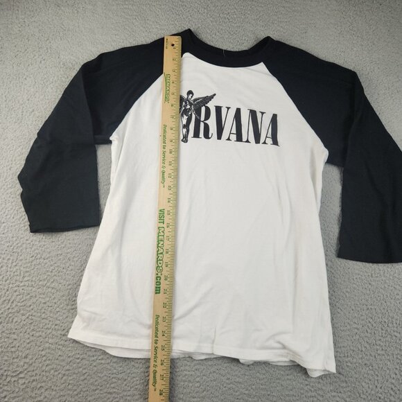 Nirvana Shirt Extra Large Reglan Baseball-T 90's Grunge Band Music Nevermind - Picture 4 of 9